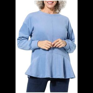 Comfort Code Women's Fleece Flutter-Hem Pullover Stone Blue - Regular